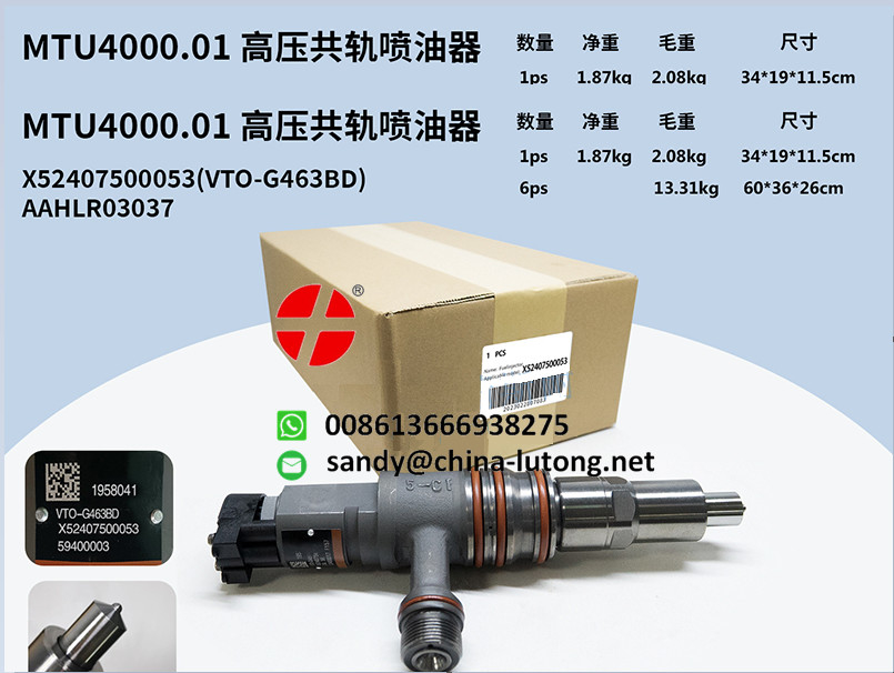 for oem detroit diesel engine parts RX52407500021 diesel injector For MTU 4000 RX52407500050 23526589 VTO-G360BM MTU4000.01